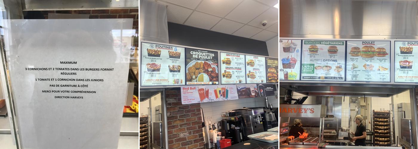Harvey's Menu