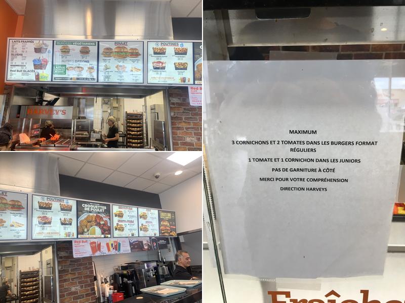Harvey's Menu