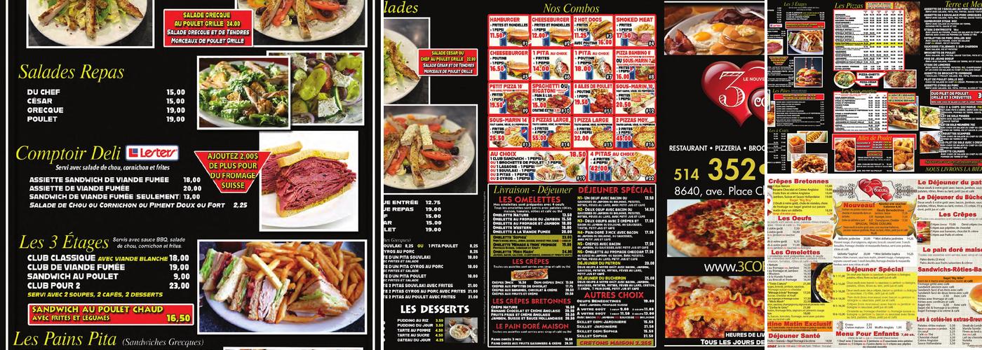 3 Coeurs Menu