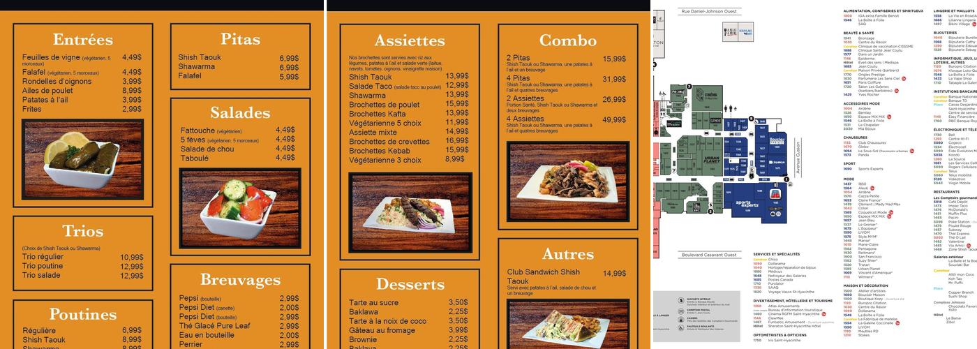 Zone Shish Taouk Menu