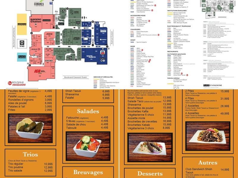 Zone Shish Taouk Menu