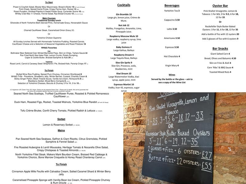 The White Horse & Griffin Menu