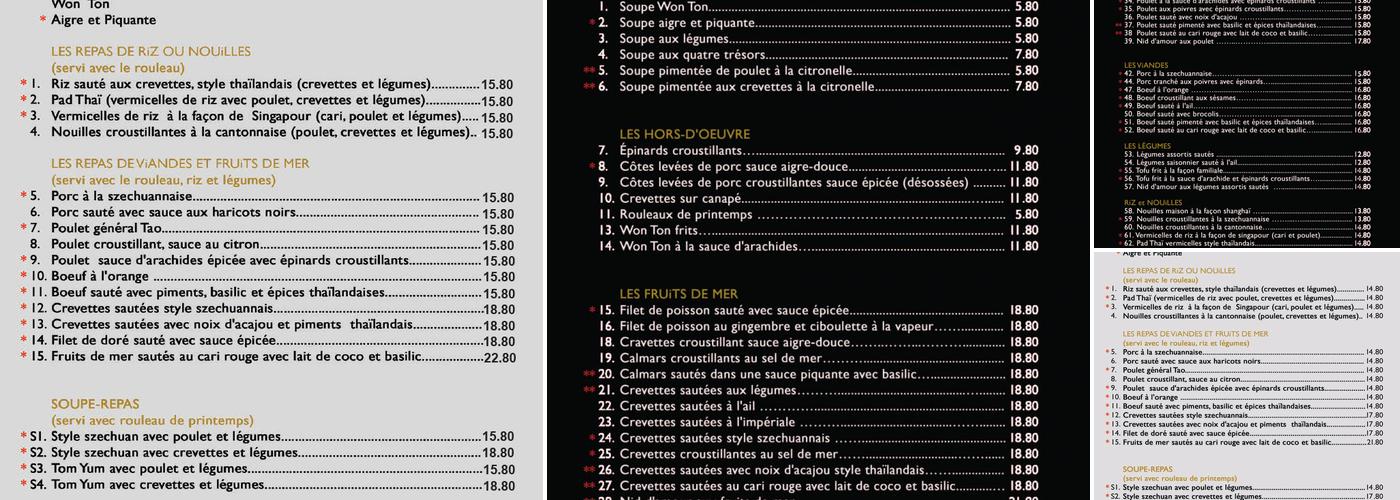 L'Authentique Szechuan Menu