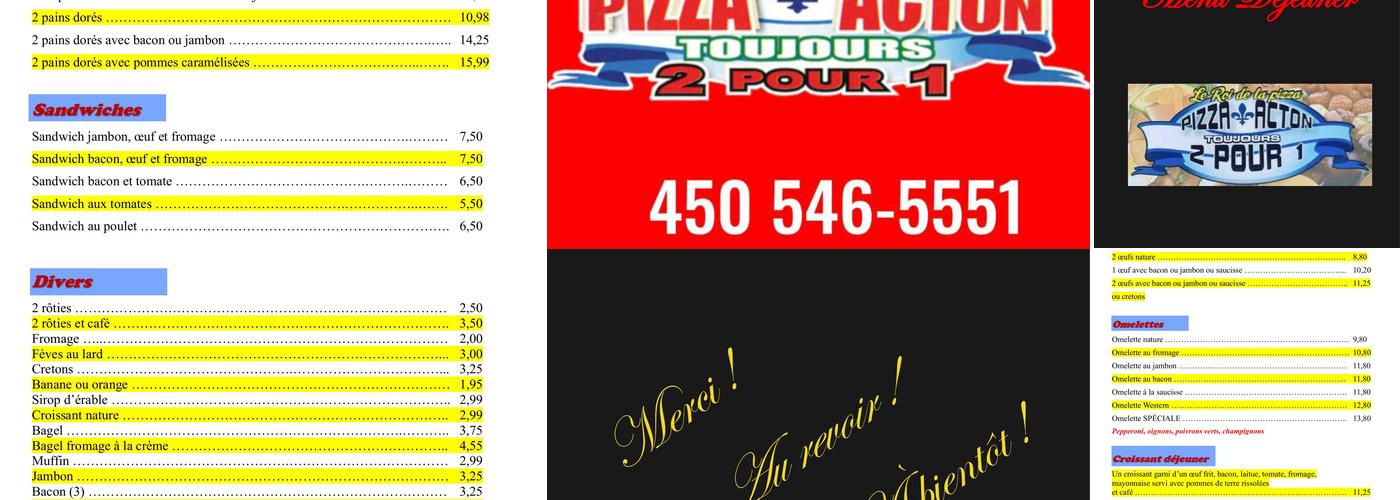 Pizza Acton 2 pour 1 Inc Menu