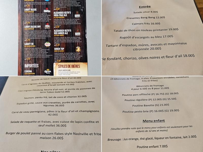 Resto-Bar La Galoche Menu