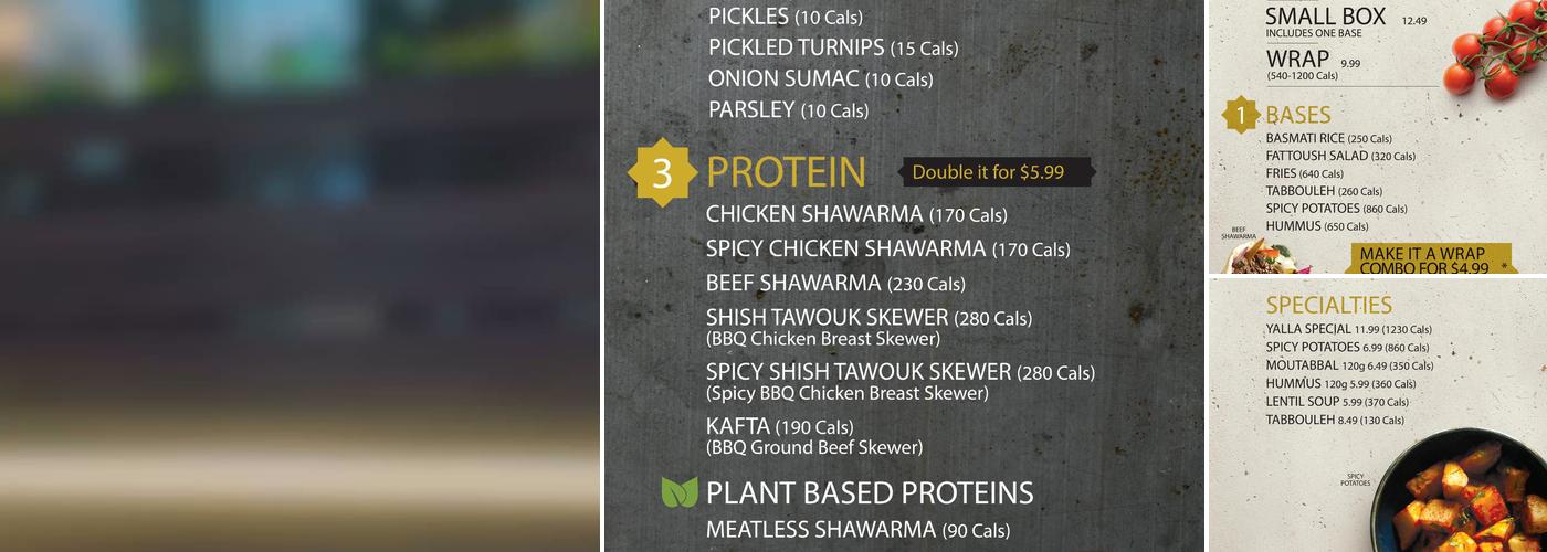 Paramount Middle Eastern Kitchen Menu