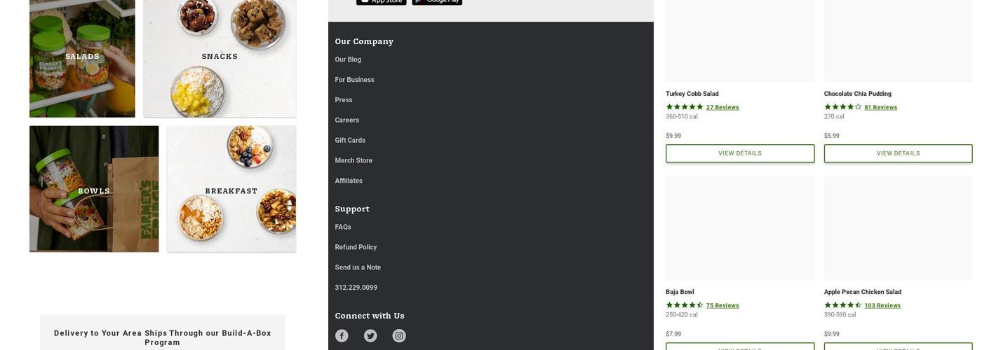 Farmer's Fridge Menu