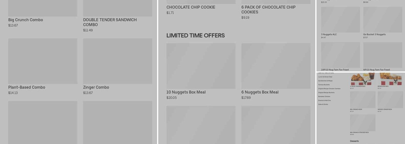 KFC Menu