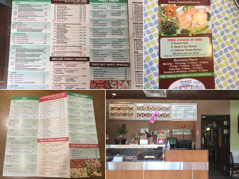 Jasmine Rice Menu