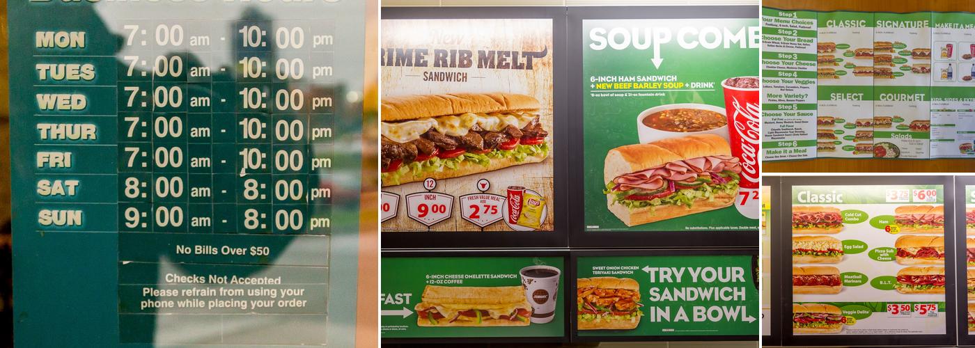 Subway Menu