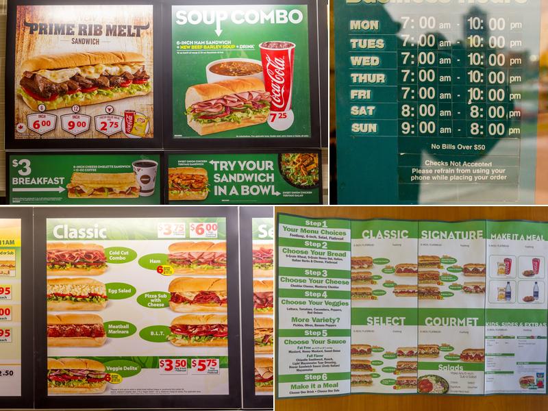 Subway Menu