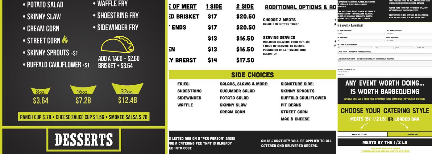Skinny's Barbeque Menu
