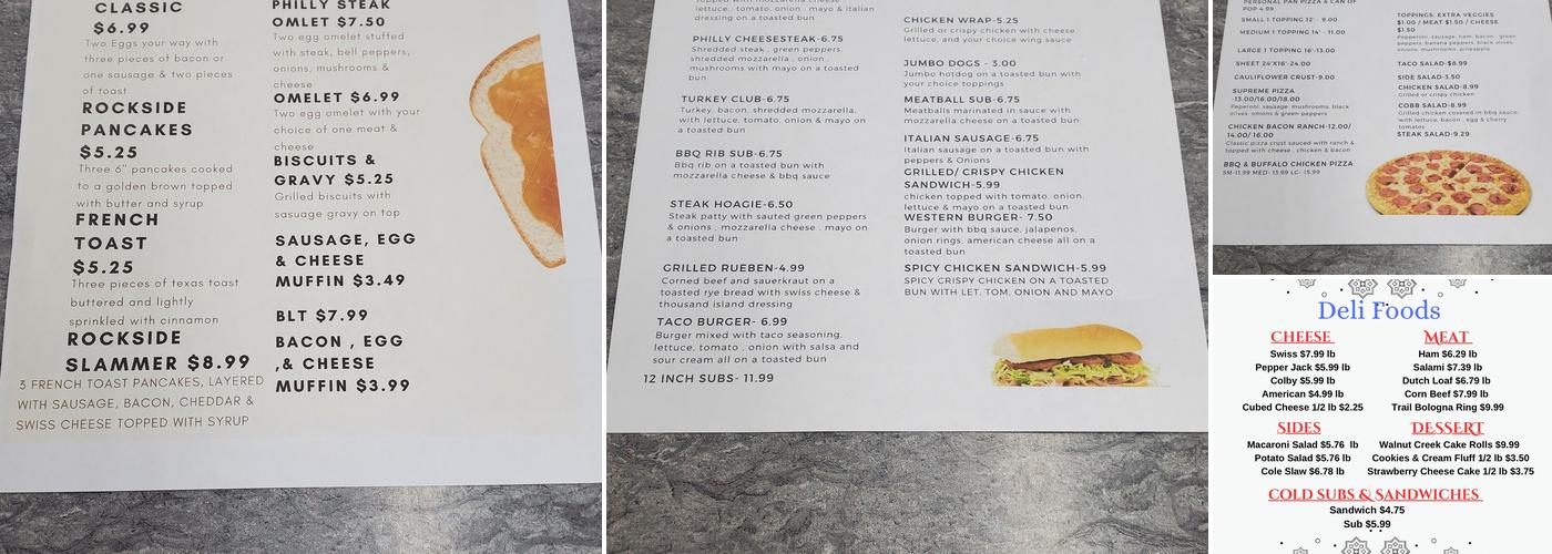 Rockside Carryout Menu