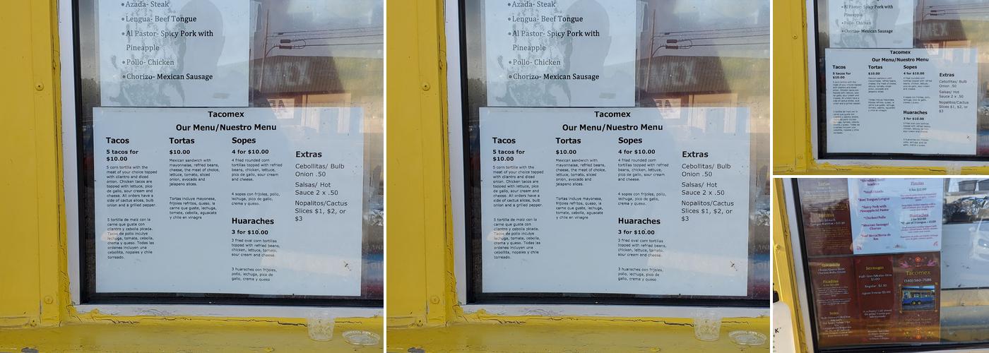 Tacomex Menu