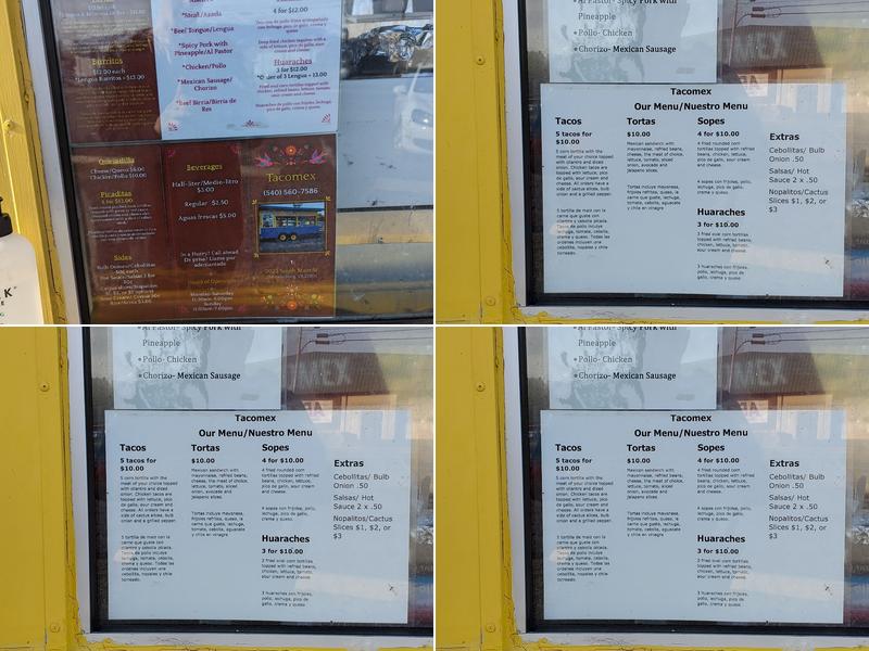 Tacomex Menu