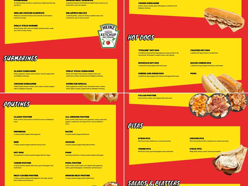 Bellepro's Menu