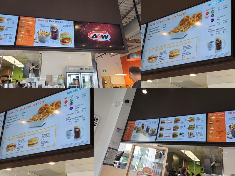 A&W Canada Menu