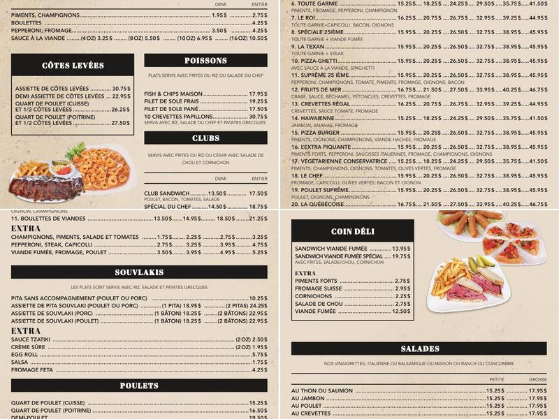 Restaurant - Bar 25e Avenue Menu