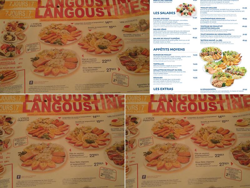 Au Vieux Duluth Saint-Eustache Menu