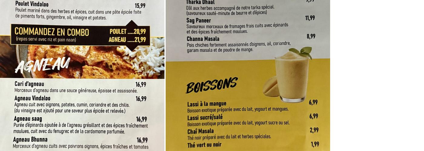 Coco Bénédict Menu