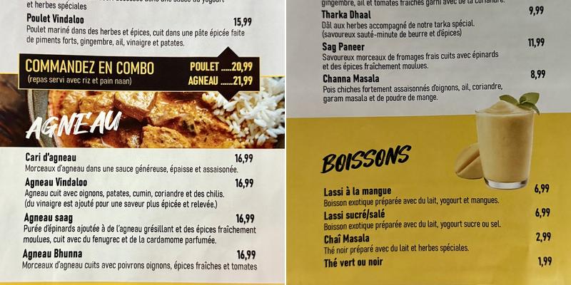 Coco Bénédict Menu