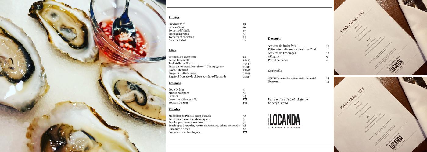 Restaurant Locanda Menu