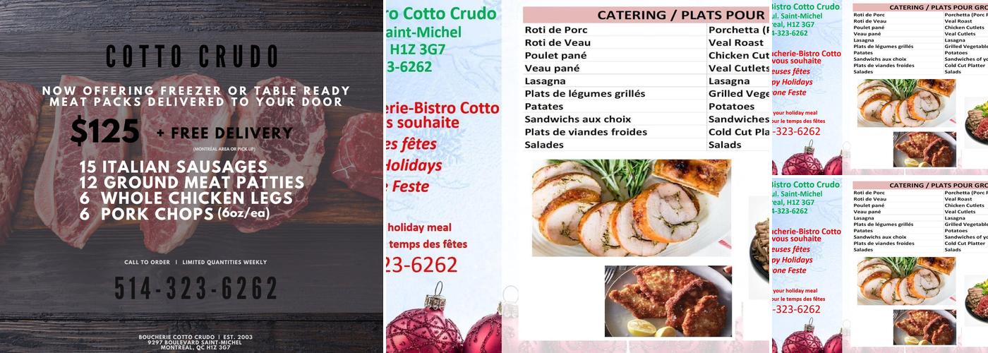 Boucherie - Sandwicherie Cotto Crudo Menu