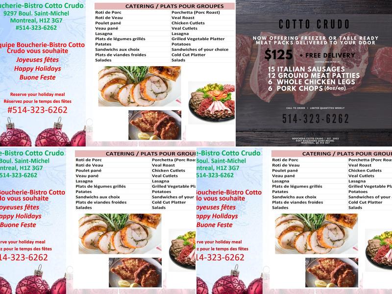 Boucherie - Sandwicherie Cotto Crudo Menu