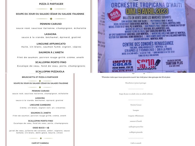 Restaurant La Piccola Menu