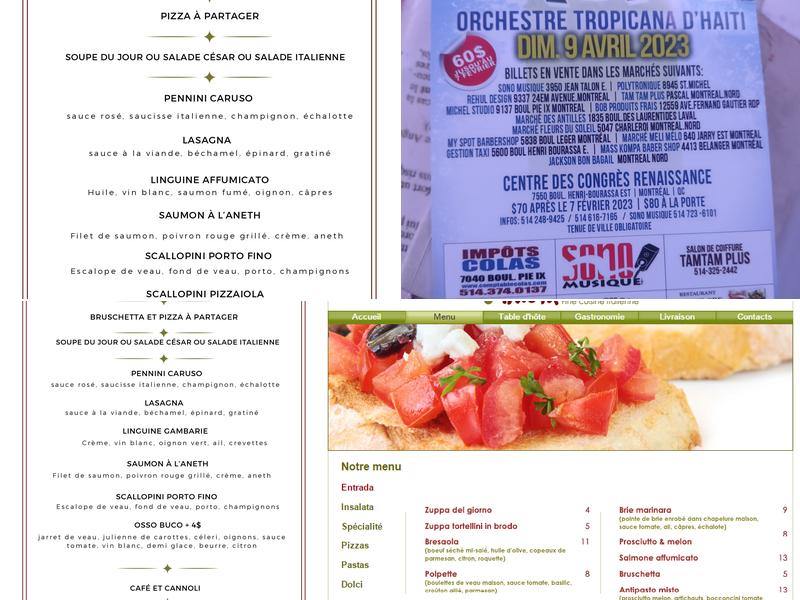 Restaurant La Piccola Menu