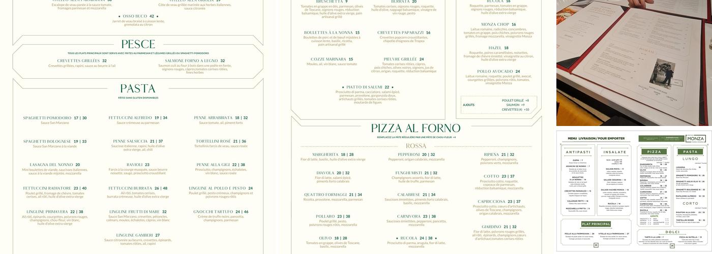 Enoteca Monza Pizzeria Moderna Menu