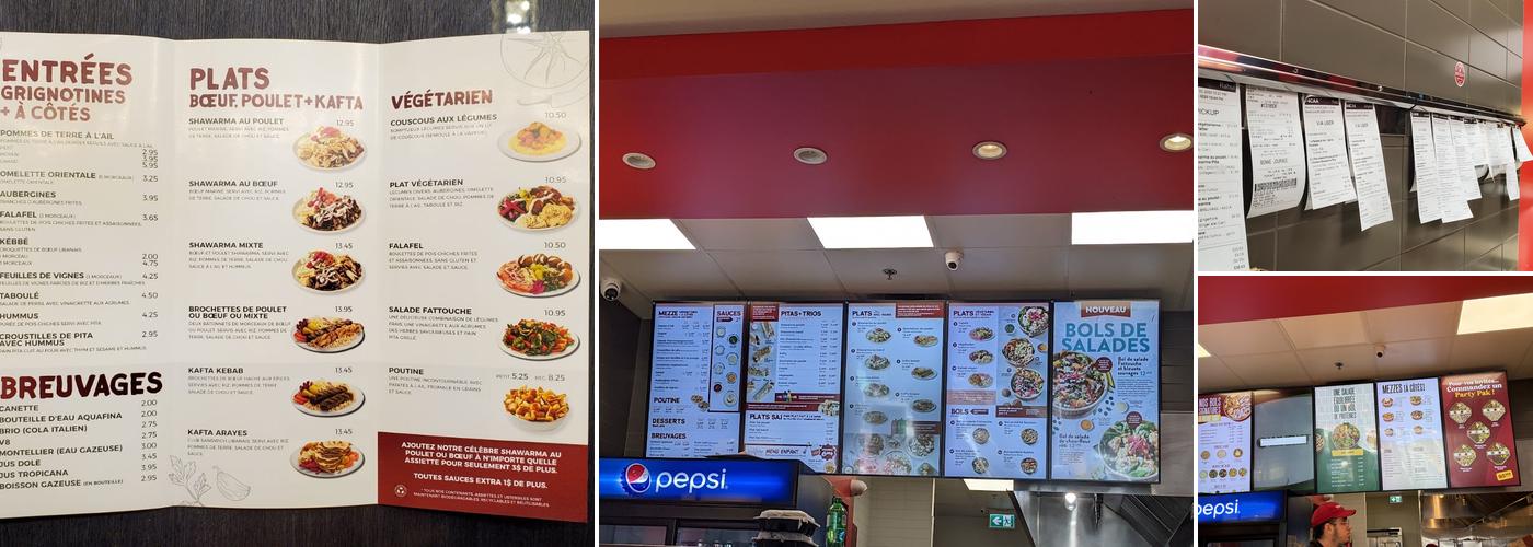 Restaurant Boustan Menu