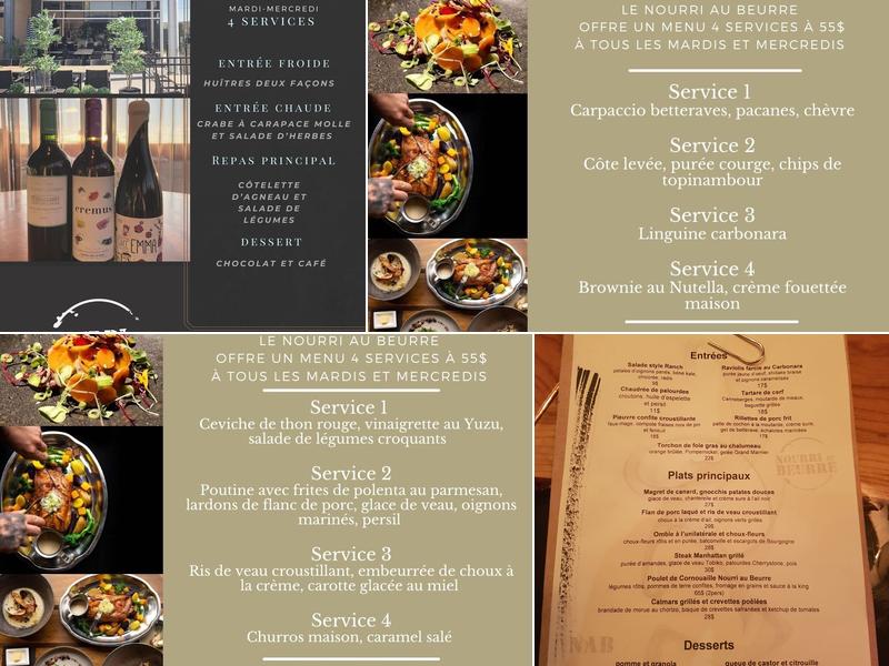 Nourri au Beurre Menu