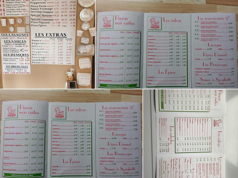 Comptoir Pizza Maison Inc Menu