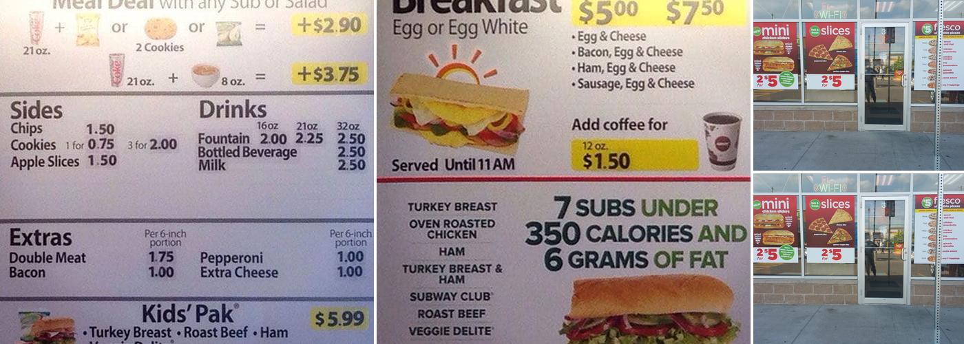 Subway Menu