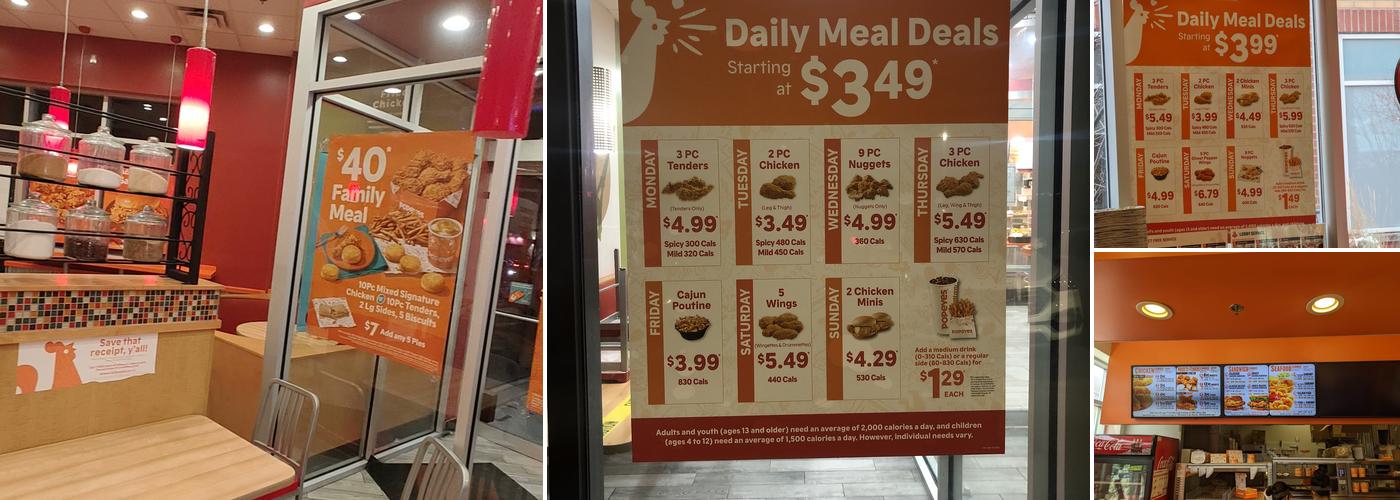 Popeyes Louisiana Kitchen Menu