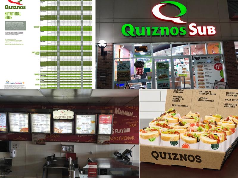 Quiznos Menu
