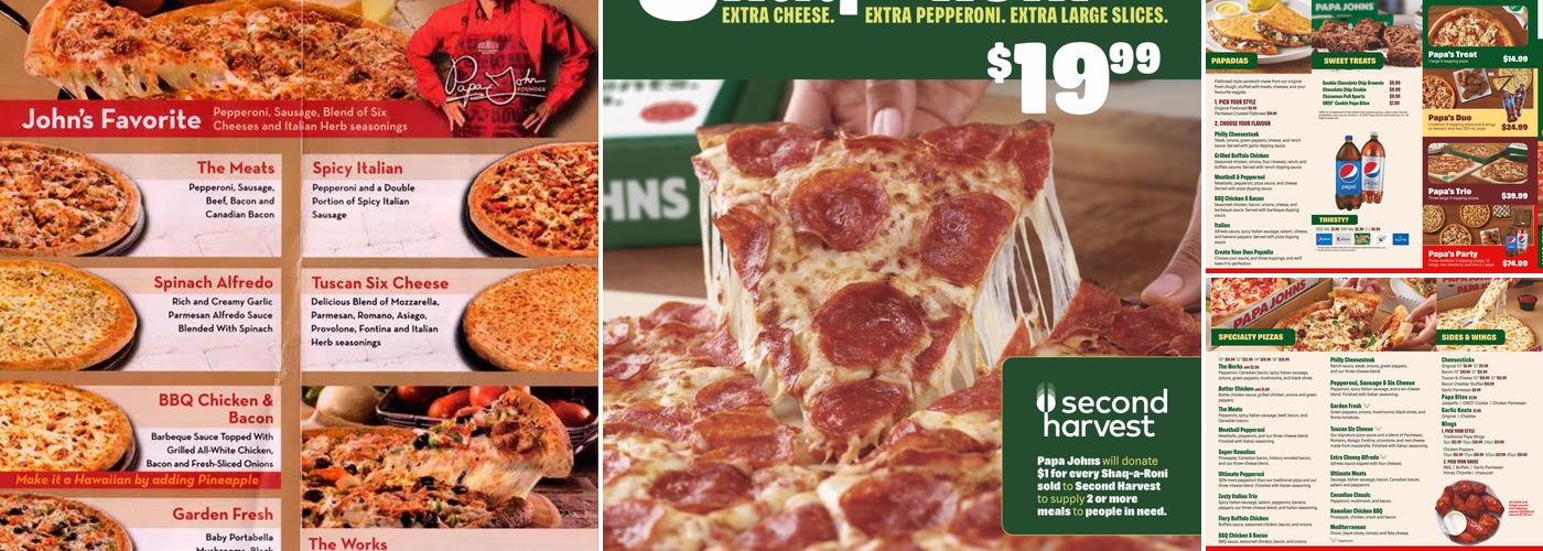 Papa Johns Pizza Menu