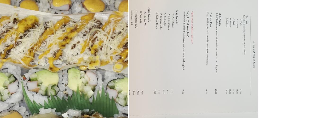 Sushi Ya Menu