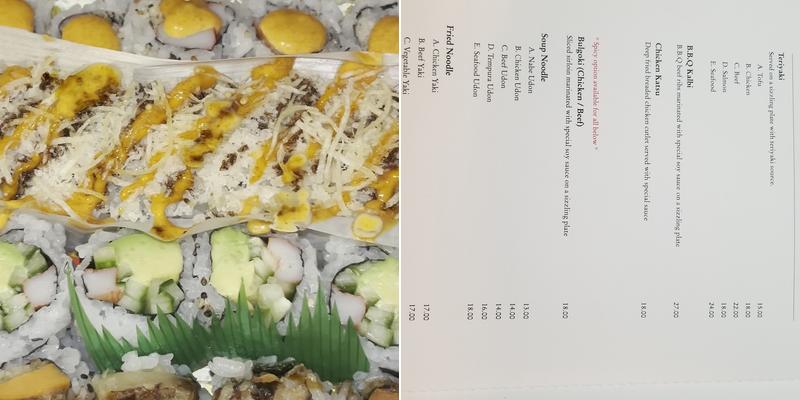 Sushi Ya Menu