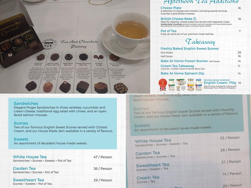 Tea At The White House Menu