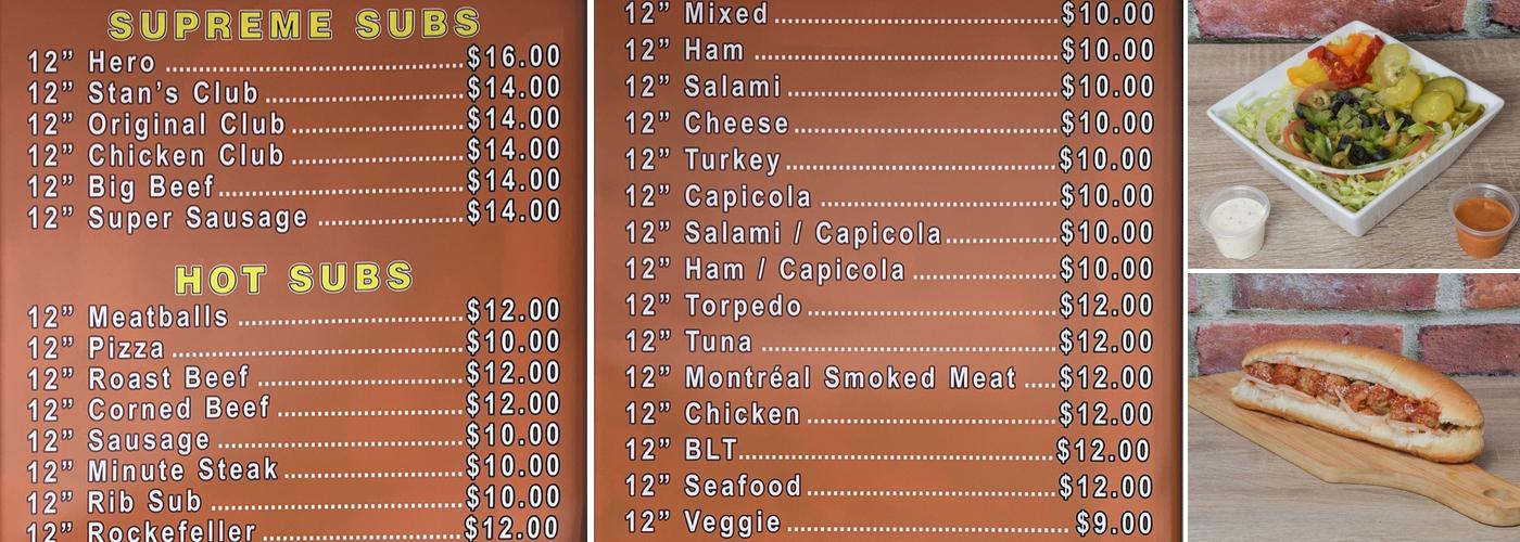 Mike's Subs Menu