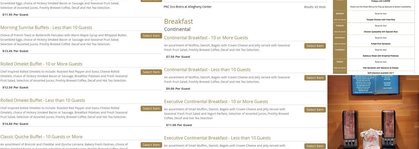 Eco Bistro Menu