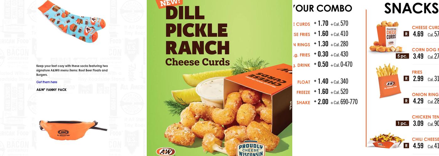 A&W Restaurant Menu