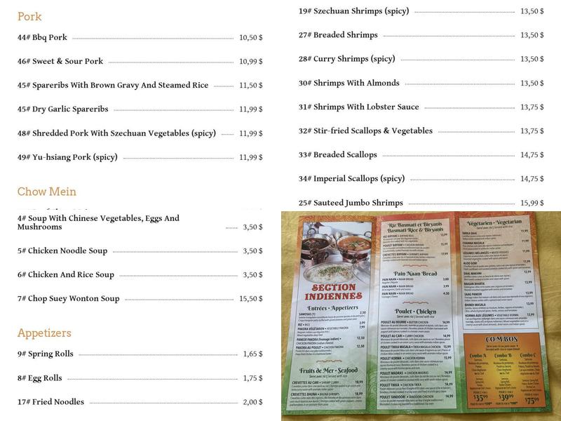 Restaurant Ho-Boun Menu