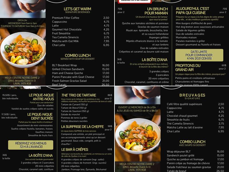 L'Antre-Nous Crêperie Bistro Menu