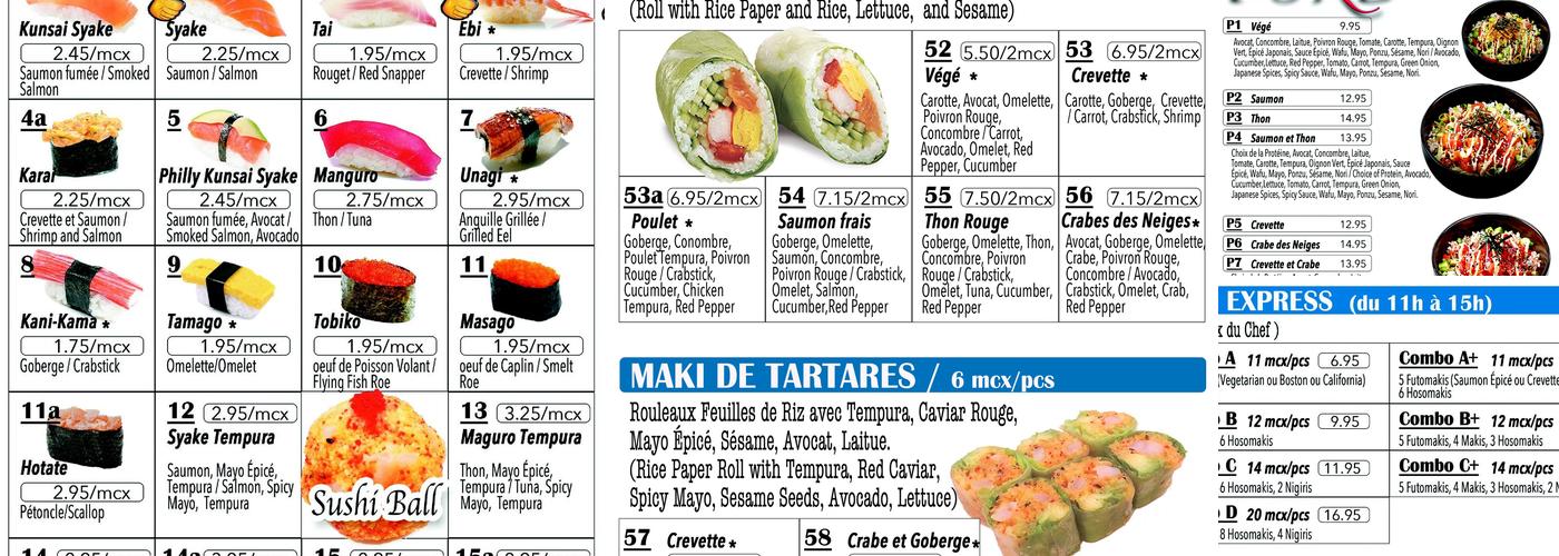 Sushi Japango Menu