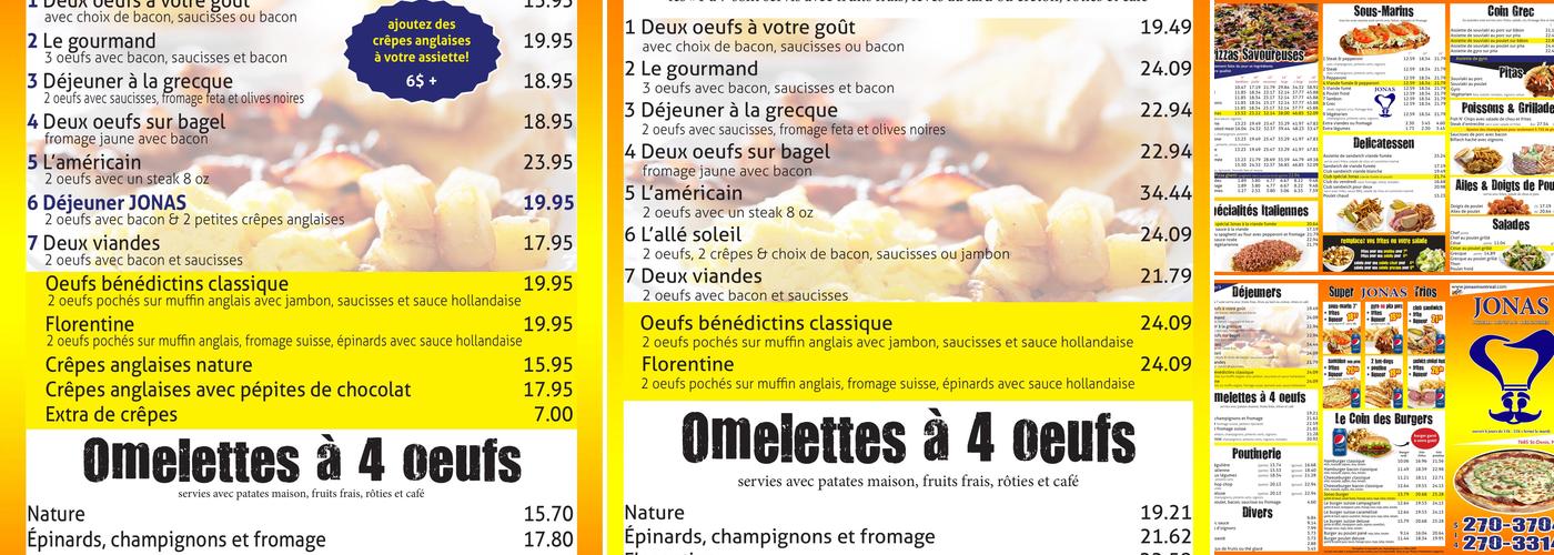 Jonas Restaurant Menu