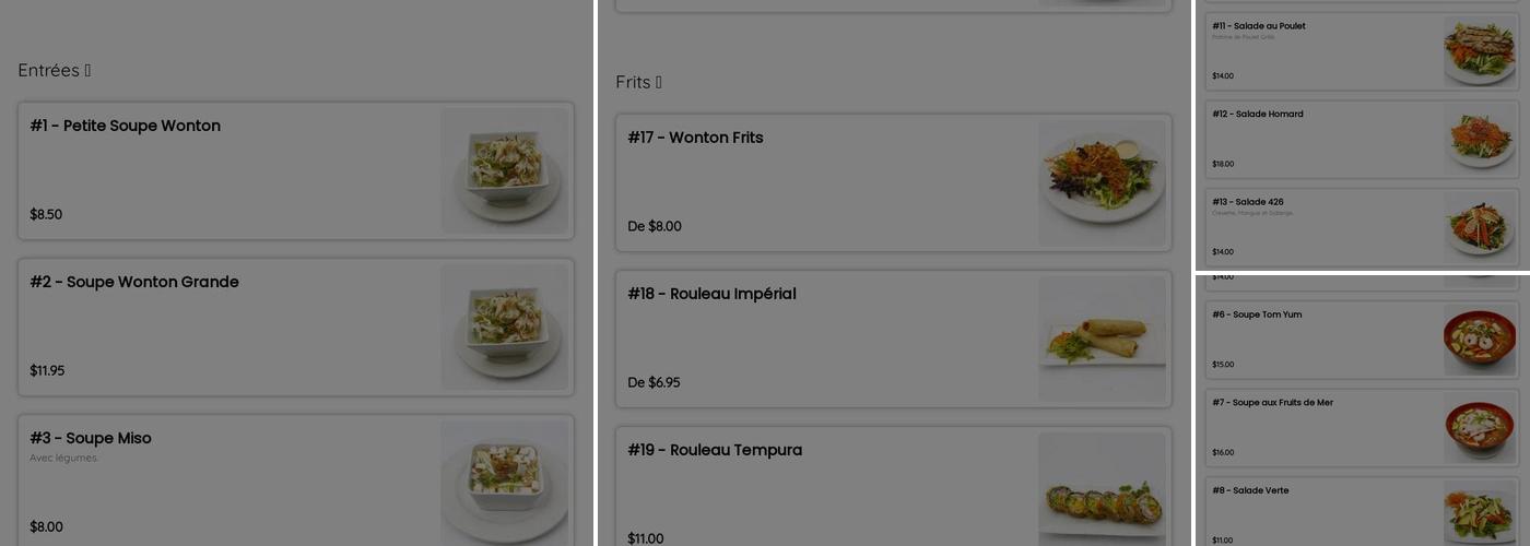 Sushi 426 Menu