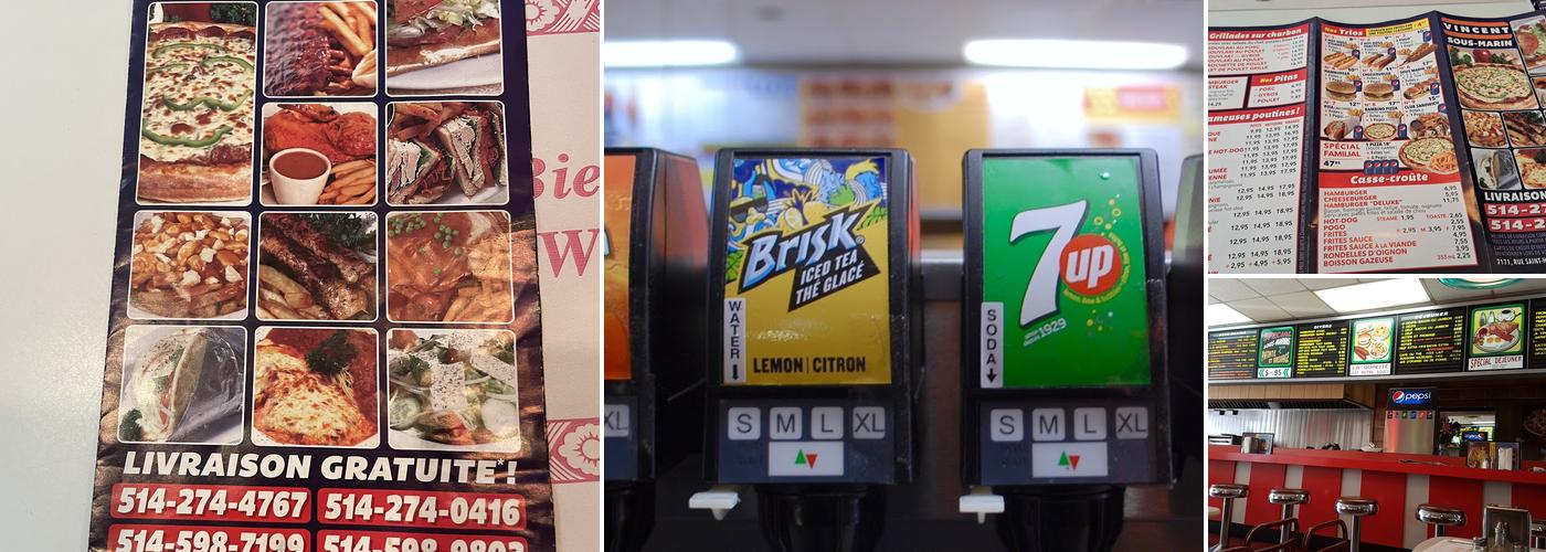 Vincent Sous-Marins Pizza Menu